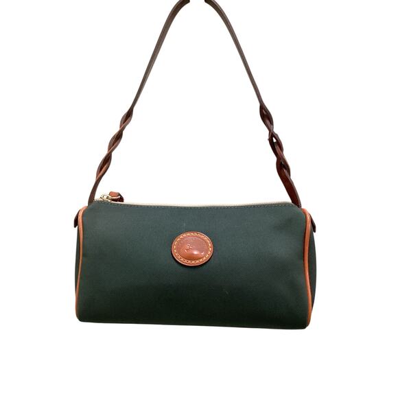 Vintage Dooney &Bourke Purse Women’s 1 Size Canvas With Leather Trim Deep Green - Picture 1 of 7